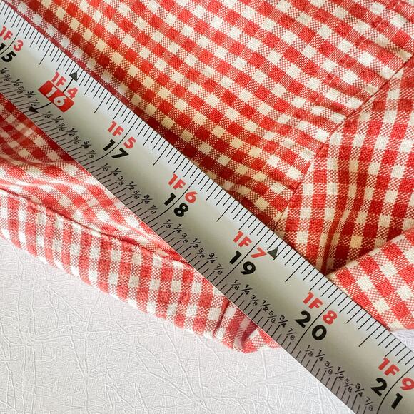 VTG Ralph Lauren Y2K Check Long Sleeved Button Down 100 Cotton Men's XL Orange - Picture 10 of 10